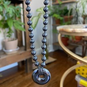 Hematite stone Energy Muse necklace 16’